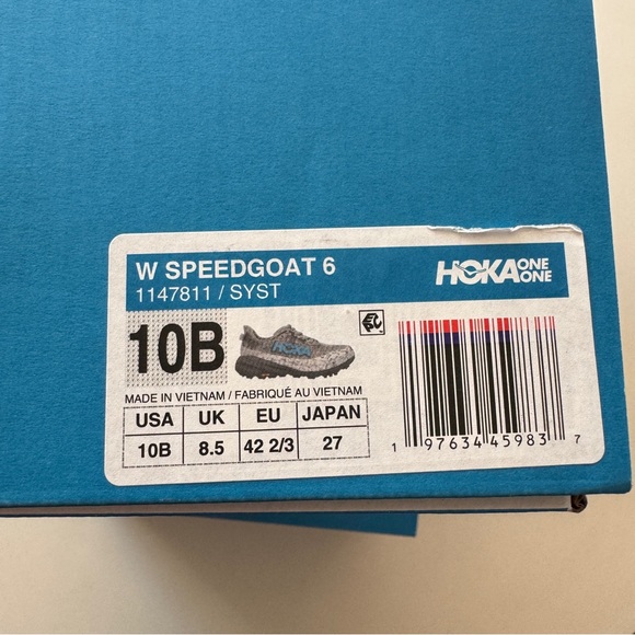 HOKA One One Womens Speedgoat 6 1147811 SYST Running Shoes Sneakers Grey Sz 10 - Picture 8 of 8